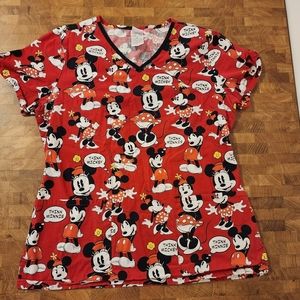 Lot of 4 scrub tops. DISNEY, UA Scrubs, Peanuts,Grey's Anatomy scrub tops nurse